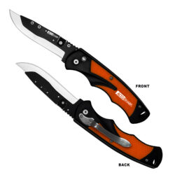 AccuSharp 741C Replaceable Blade Razor  3.50" Folding Plain Stainless Steel Blade/Blaze Orange Ergonomic Anti-Slip Anodized Aluminum Handle/ Includes 2 Replacement Blades/Belt Clip