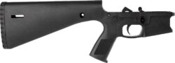 Wraithworks WARP-15 Polymer Complete AR15 Lower Receiver - Black | Mil-Spec Parts Kit | Integral Buttstock & Textured Pistol Grip | Trap Door Buttplate